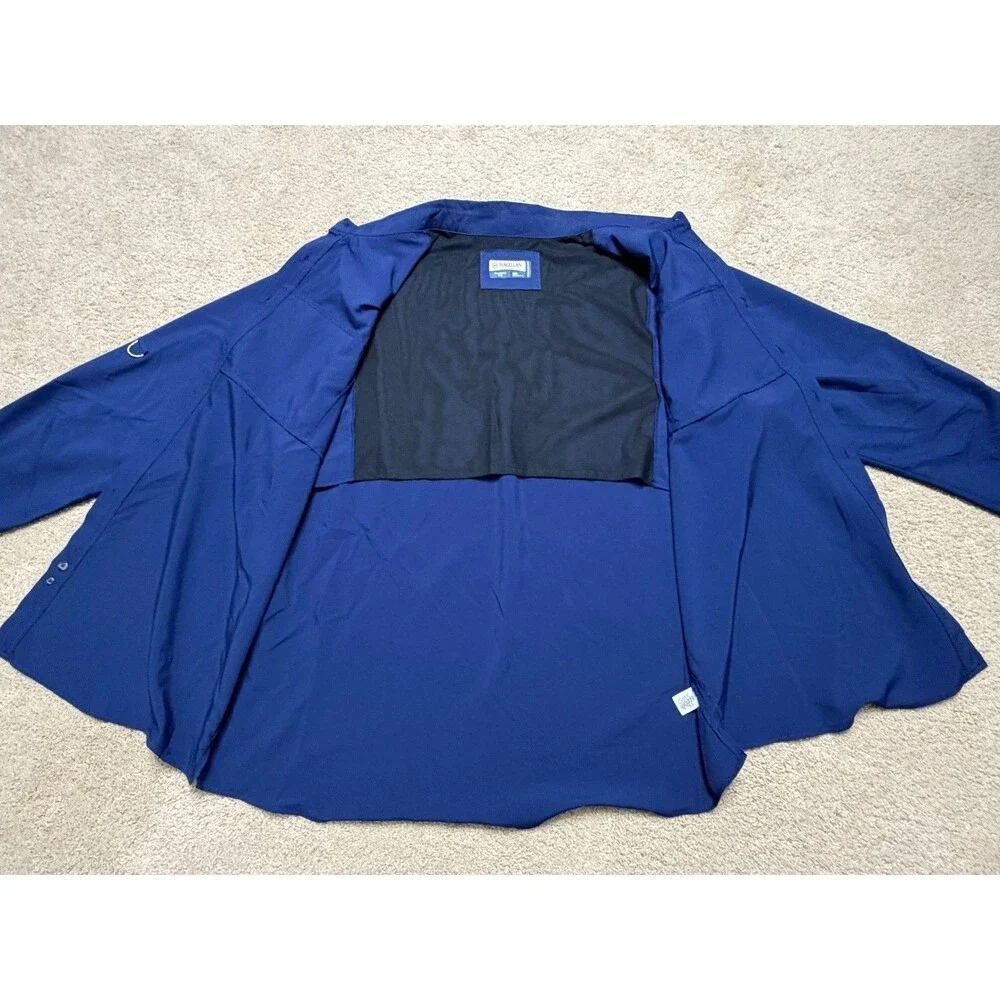 Magellan Outdoor Barton Creek LS Shirt 2XL Moisture Wicking Medieval Blue